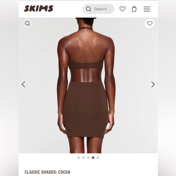 SKIMS FITS EVERYBODY CUT OUT HALTER DRESS | COCOA SMALL NWT - Picture 2 of 10